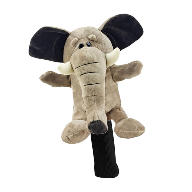 Golf Housse de Tête Housse de Tête de Conducteur Manche Éléphant par Siruishop, Présentant un design d'Éléphant en Peluche avec des Oreilles Détaillées, des Défenses et un Coffre. Fabriquée en Matériau Peluche de Haute Qualité, Elle Mesure 20x10x10 cm et Est Conçue pour Protéger les Têtes de club de Golf contre les Dommages pendant le Jeu Ou les Voyages. la Manche Noire Assure un Ajustement Sécuritaire, Tandis Que le design Fantaisiste Ajoute de la Personnalité à Votre Sac de Golf. Convient comme Cadeau pour les Golfeurs.