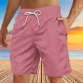thumbnail image 2 of Yuyuzo Mens Shorts High Waisted Drawstring Quick Dry Summer Beach Swim Knee Length Shorts with Pockets, 2 of 4