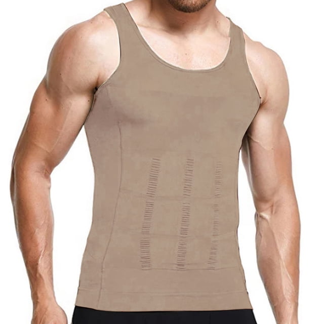 Haut Gainant pour Homme - Amincissant, Nylon Spandex, Col Rond - Usage Quotidien & Musculation