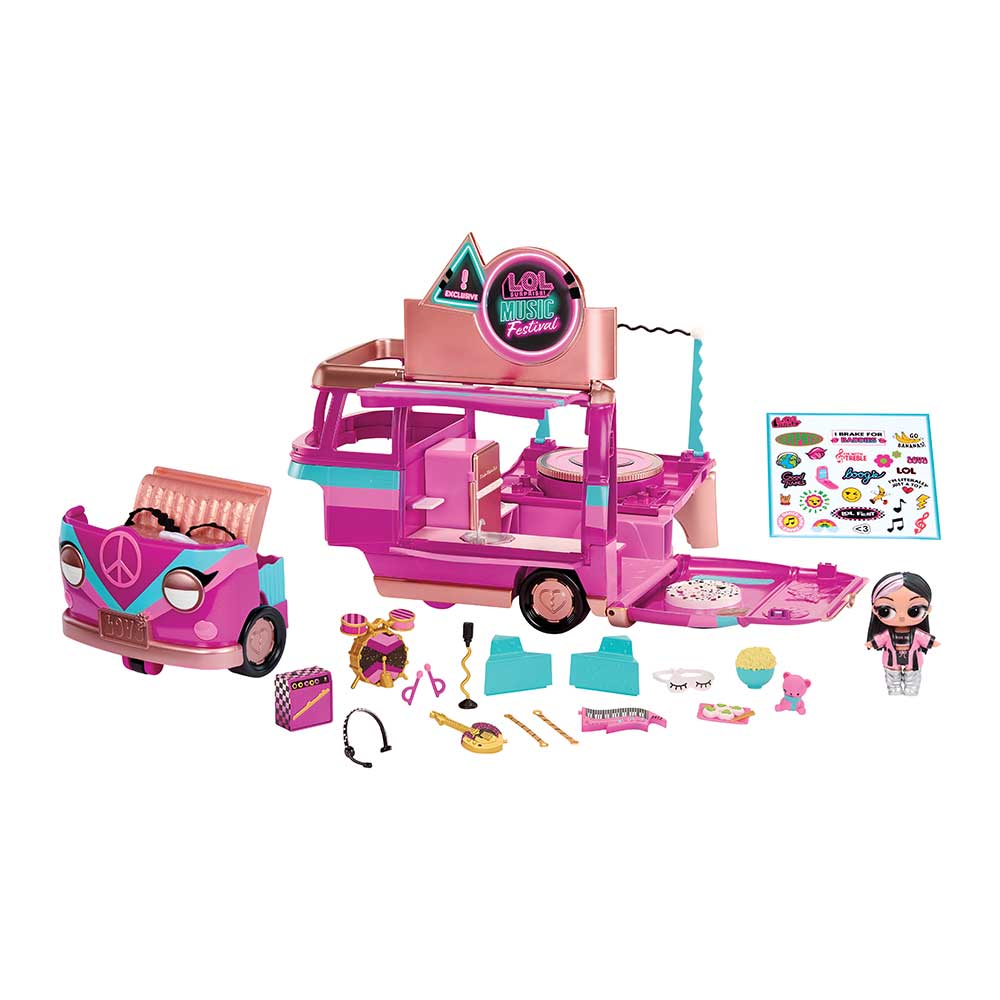 Autobus de tournée LOL Surprise! Music Festival – ensemble de jeu 5 en 1, poupée exclusive incluse, excellent cadeau pour les enfants de 4 ans et +
