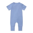thumbnail image 3 of WEIYLL Combinaisons pour Filles, Manches Courtes à Fermeture Éclair, Col Rond, Été, Bleu Doux, pour Tout-Petits de 18-24 Mois, 3 of 8