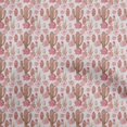thumbnail image 1 of oneOone Rayon Peach Fabric Cactus Craft Projects Decor Fabric Printed By The Yard 56 Inch Wide, 1 of 5