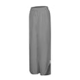 thumbnail image 5 of Diufon Wide Leg Pants for Women Button Down Cotton Linen Straight Pants Casual Solid Color Side Split Trousers, 5 of 5