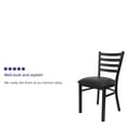 thumbnail image 2 of 2 Pk. HERCULES Series Black Ladder Back Metal Restaurant Chair - Black Vinyl Seat, 2 of 9