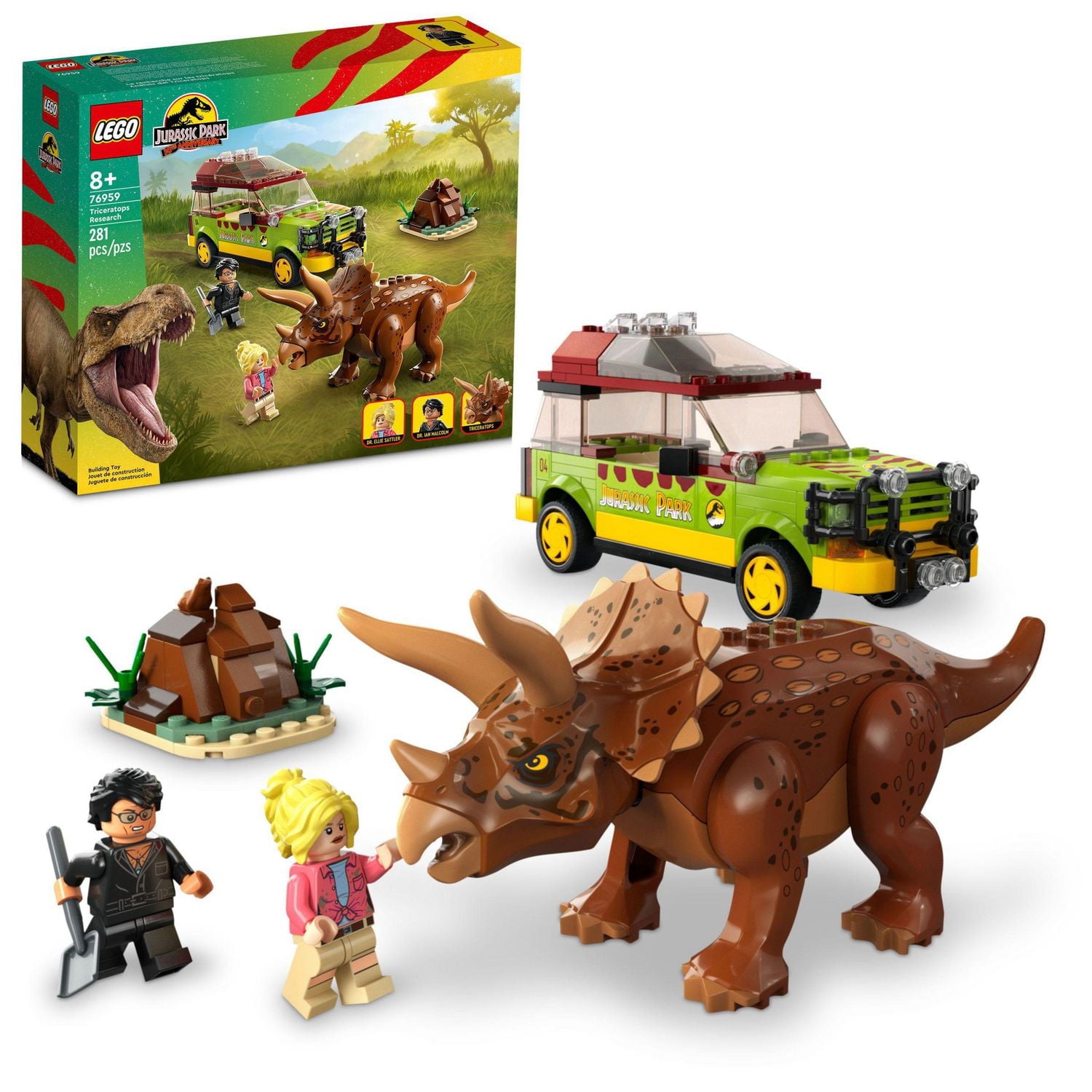 LEGO Jurassic World La recherche sur les tricératops 76959 Ensemble de construction (281 pièces)