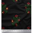 thumbnail image 1 of Soimoi Velvet Fabric Leaves & Floral Block Printed Craft Fabric by The Yard 58 Inch Wide, 1 of 3