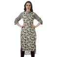 thumbnail image 1 of Moomaya Kurti Indienne Imprimée Tunique en Coton pour Femme Col Mandarin Kurta Longueur Genou, 1 of 6