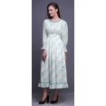thumbnail image 3 of Bimba Robe Teinture sur Nœuds Femme à Manches Longues, Smockée, Col Rond, à Volants, Été, Maxi-Moyen, 3 of 5