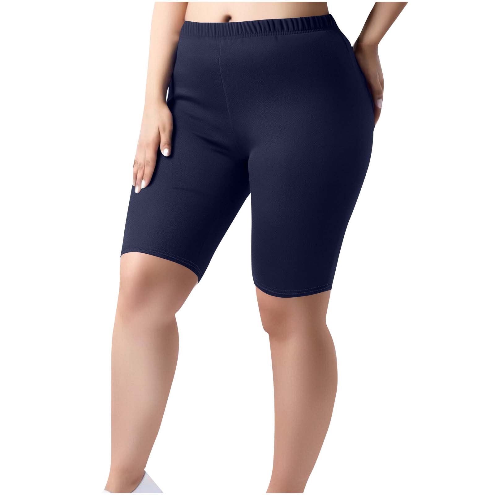 Women Plus Size Biker Shorts Gym Workout Running Yoga Athletic Shorts