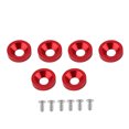 thumbnail image 3 of 6pcs Voiture Moto Plaque d'Immatriculation Cadre Garde-Boue Moteur Couvre Rondelle / Boulon Kit (Rouge), 3 of 11