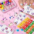 thumbnail image 4 of Unicorn Party Favors, 134pcs Unicorn Birthday Party Favors Set - Goodie Bags Slap Bracelet Unicorn Stickers Keychain Stampers Rings for Unicorn Themed Party Favors, 4 of 6