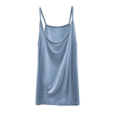 Kaemgyyd Pajama Tops for Women Plus Size Soft Loose Scoop Neck Sleepwear Casual Solid Color Sleeveless Spaghetti Strap Flowy Shirt