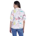 thumbnail image 4 of Moomaya Womens Printed Top Roll-Up&nbsp;Sleeve Collar Neck Button-Down Shirt, 4 of 7