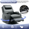 thumbnail image 4 of Korser   Swivel Rocker    Recliner  Chair with Massage Faux Leather for Living Room,Grey, 4 of 7
