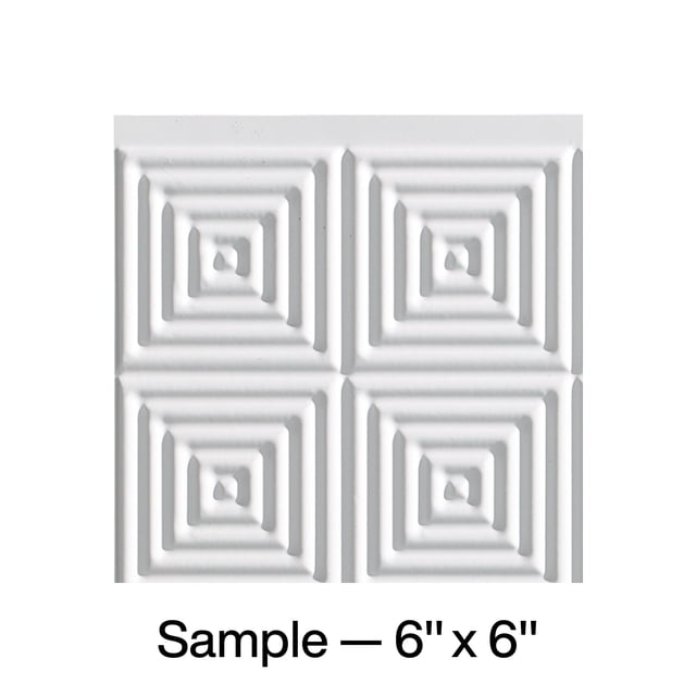Fasade Miniquattro Decorative Vinyl Backsplash Panel Sample 6x6 Inch Matte White