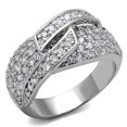 thumbnail image 1 of Alamode LO3741-7 Women Rhodium Brass Ring with AAA Grade CZ in Clear - Size 7, 1 of 1