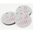 thumbnail image 3 of Inkdotpot 100 Pack Made With Love Text Favor Paper Tags Craft Real Rose Gold Foil Hang Tags, 3 of 6