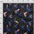 thumbnail image 3 of oneOone Cotton Poplin Blue Fabric Asian Japanese Bird Sewing Craft Projects Fabric Prints By Yard 56 Inch Wide, 3 of 4