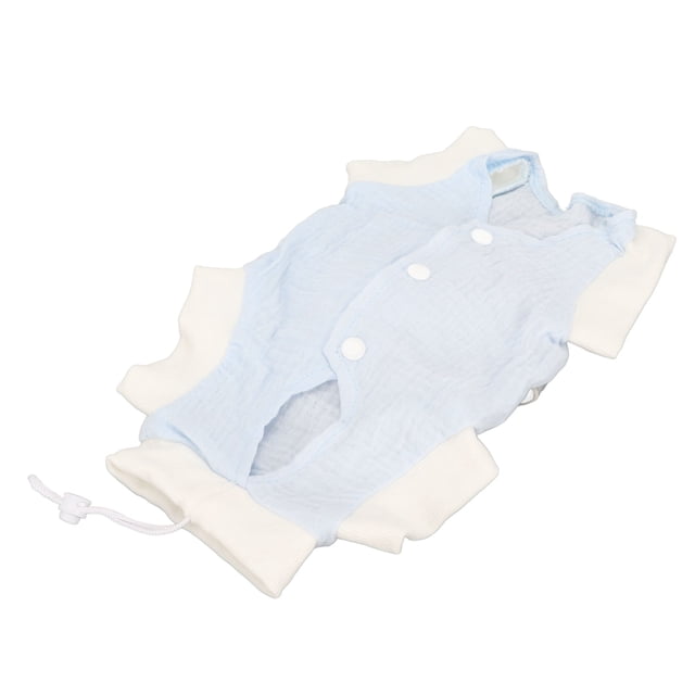 Cat Recovery Bandage Suit, Comfortable Cat Recovery Suit Breathable Button Design Prevent Licking For Cats Blue,Yellow