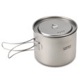 thumbnail image 1 of Lixada 1600ml Pot en Titane Pot Portable Ultraléger avec Couvercle et Poignée Pliable Camping en Plein Air Randonnée, 1 of 7