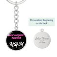 thumbnail image 2 of Norwegian Forest Cat Mom Keychain Stainless Steel or 18k Gold Circle Pendant, 2 of 7