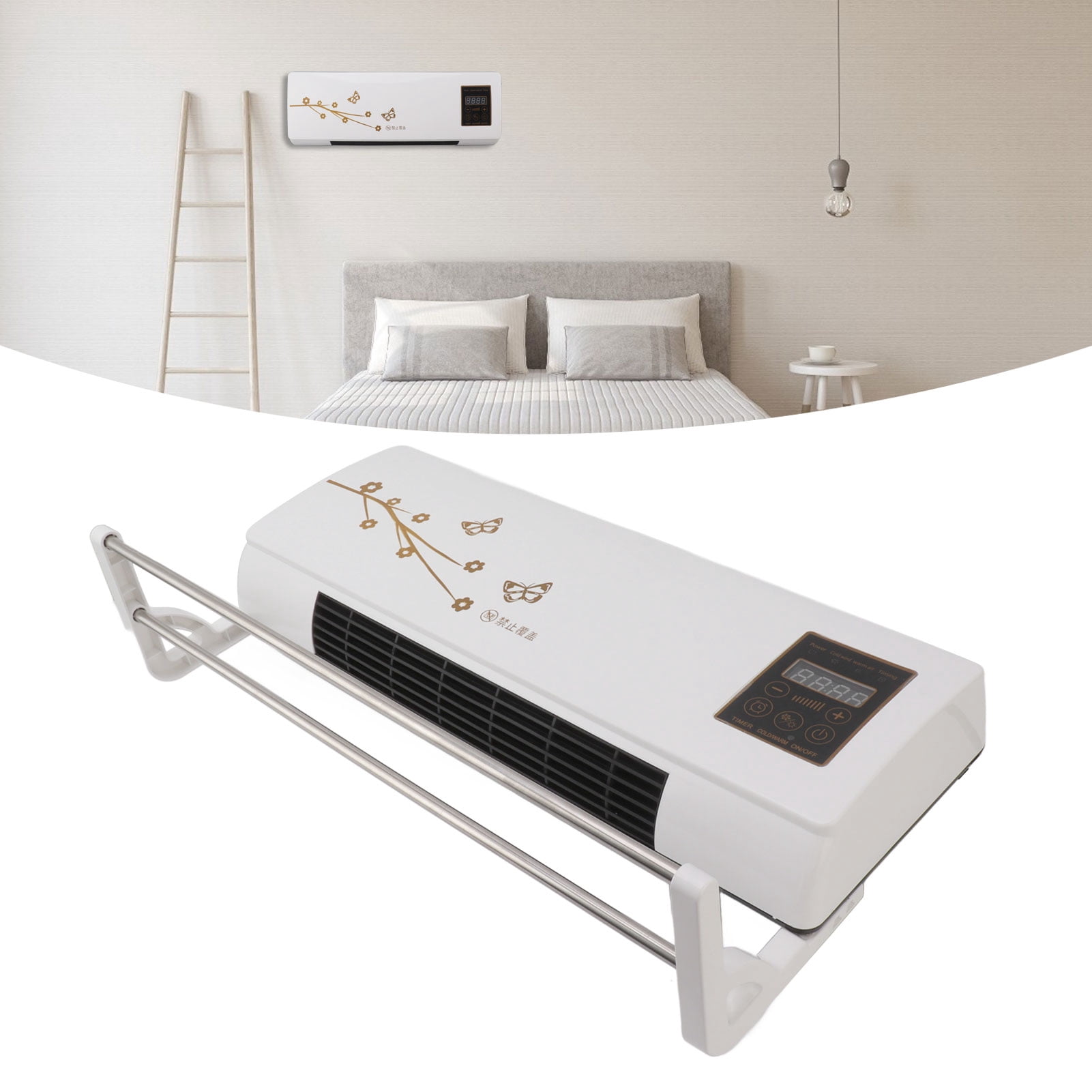 Mini Air Conditioner, Cooling And Heating Function ABS Shell Air Conditioner Timing Function Wide Application US Plug 110V  for Living Room