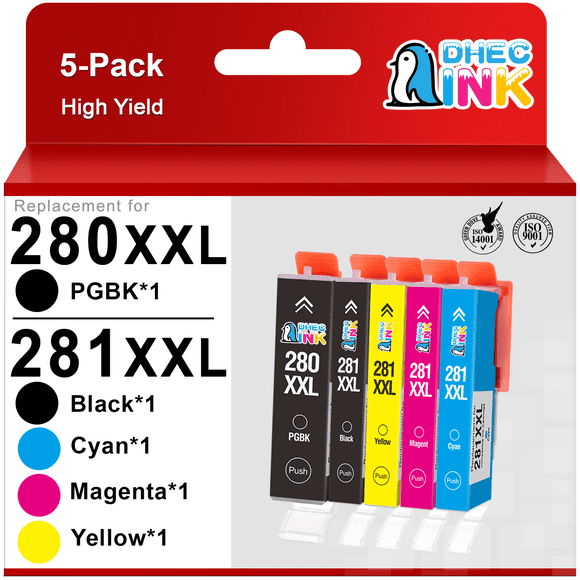 280 281 Ink 280XXL 281XXL for Canon PGI-280 281 Ink Cartridge for Canon 280 281 Printer Ink for TR8620 TR8520 TR8600 (5 Pack)