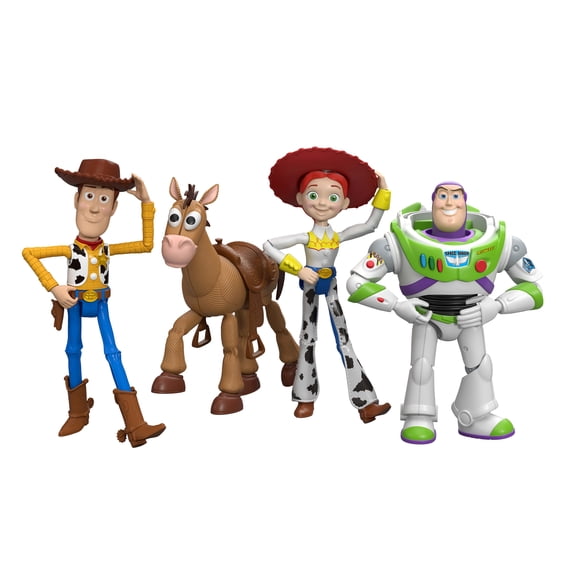 Disney and Pixar Toy Story Woody Jessie Bullseye & Buzz 7 Inch Figures, Andy's Room