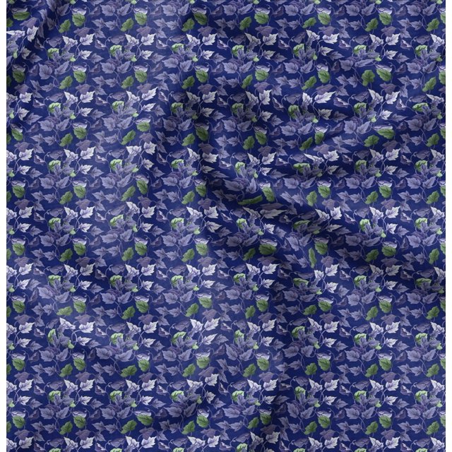 Soimoi Poly Georgette Fabric Leaves Leaves Fabric Prints by Yard 42 Inch Wide