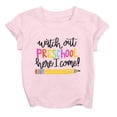 thumbnail image 4 of TZEWGL Cartoon Pencil Letter Print Short Sleeve Crewneck Basic Tees For Newborn Top For Girls Boys size 8-9T, 4 of 5