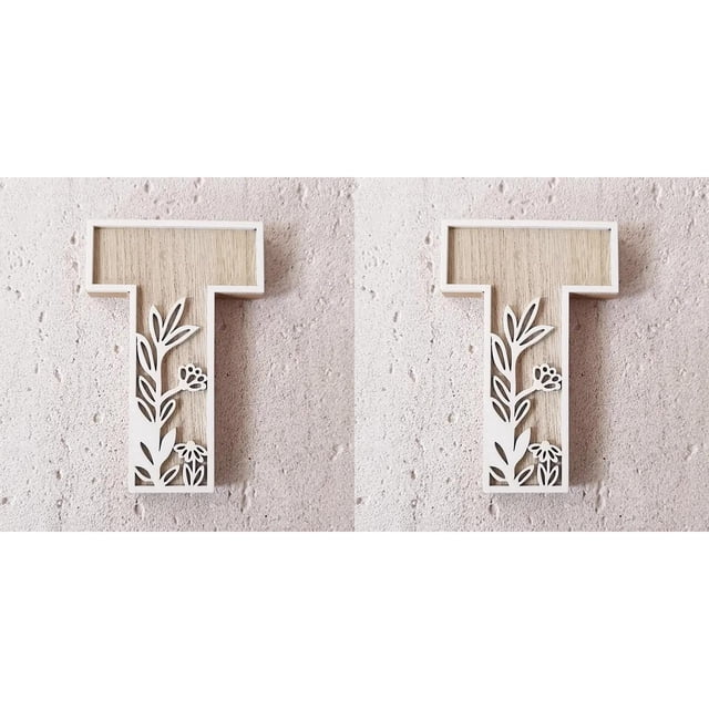 5 Inch Wooden Letters for Wall Decoration – for 's Room Craft Projects Name Signs Weddings and Home ,2 Pack