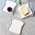 thumbnail image 3 of Creative Ceramic Toast Shaped Dinner Plate Porcelain Bread Salad Dessert Plate Morning Dish for Kitchen Party Restaurant Coffee, 3 of 8