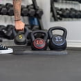 thumbnail image 3 of PRISP 3-Piece Kettlebell Weight Set - 5lb 10lb 15lb Free Weights with Rack, 3 of 9