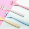 thumbnail image 4 of 3PCs/Set Wheat Straw Cutlery Dinnerware Mini cutlery kit Folding Outdoors Portable Travel Candy Color Tableware Student Kids Kitchen Tool, 4 of 8