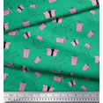 thumbnail image 2 of Soimoi Green polyester Crepe Fabric Dot & Gift Box Party Printed Fabric 1 Yard 52 Inch Wide, 2 of 3