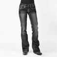thumbnail image 2 of Teissuly Jeans for Women Mid Waisted Embroidery Stretch Button Straight Full Length Pants, Size XS-5XL, 2 of 8