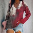 thumbnail image 2 of yoeyez T-Shirts d'Halloween pour Femmes à Manches Longues à Col en V T-Shirts Légers Amples Mode Décontractée Tuniques d'Automne Hauts Rouge,P, 2 of 6