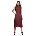 thumbnail image 1 of Moomaya Adjustable Fabric Belt Printed Lapel Collar Button Down Casual Dress, 1 of 4