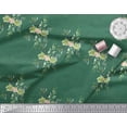 thumbnail image 3 of Soimoi Green Rayon Fabric Square & Leaves Printed Fabric 1 Yard 58 Inch Wide, 3 of 3