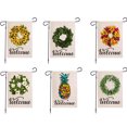 thumbnail image 1 of Flower Series Motif Drapeau de Jardin en Lin Double Face, 1 of 7