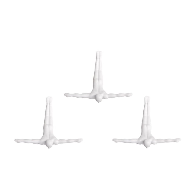 WALL DIVER Lot de 3 Comprend Trois Plongeurs WALL Sculpturaux 3D en Résine Blanche en pose de Plongée Horizontale, Conçus pour l'Art Décoratif WALL Intérieur, Faciles à Installer et à Nettoyer, Idéals pour Ajouter une texture unique aux Intérieurs de la Maison.