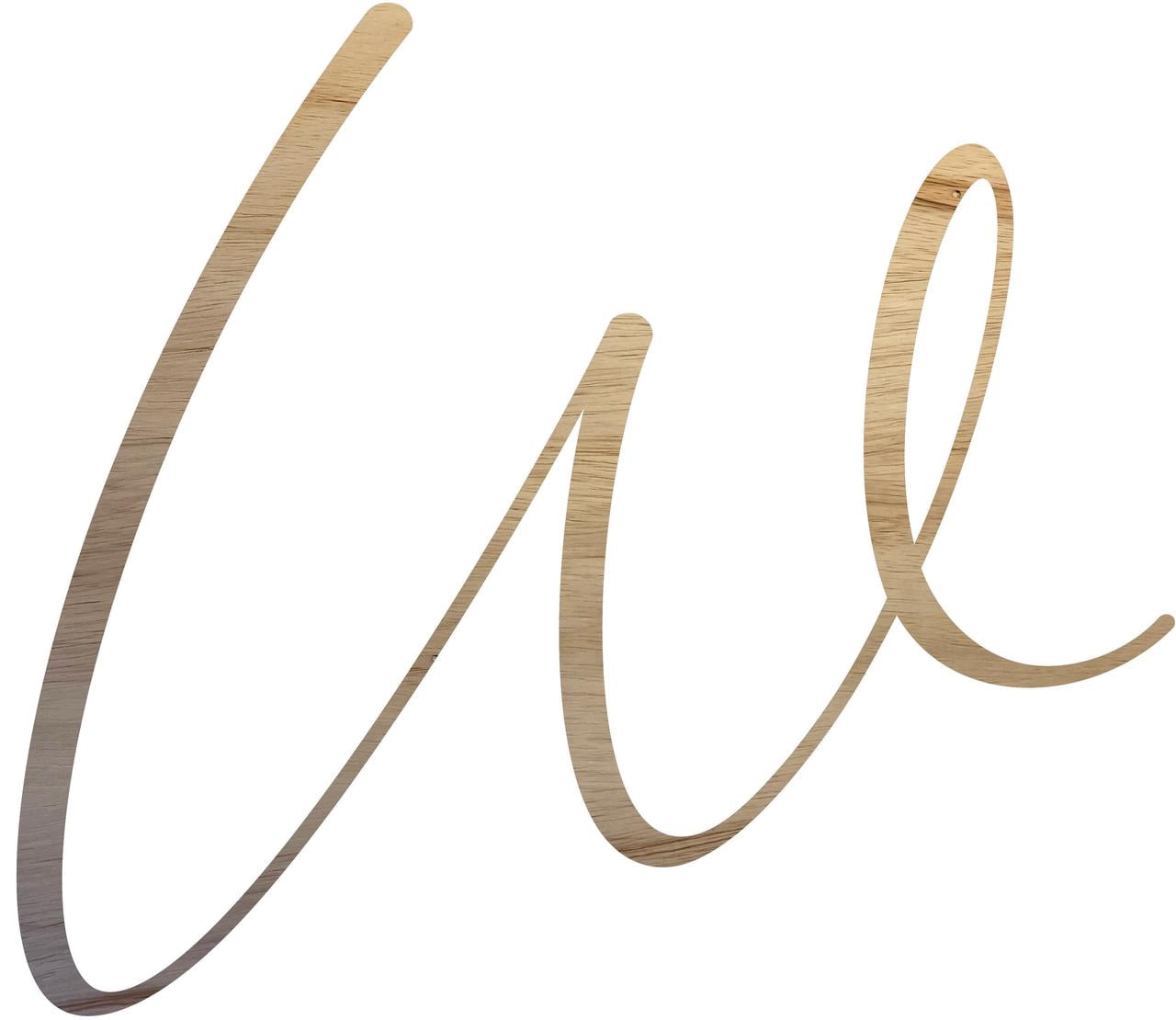 Unfinished Wood Letter W, Craft Alphabet 3'' Tall Wooden Letter Wall Décor, Bellany Script Font