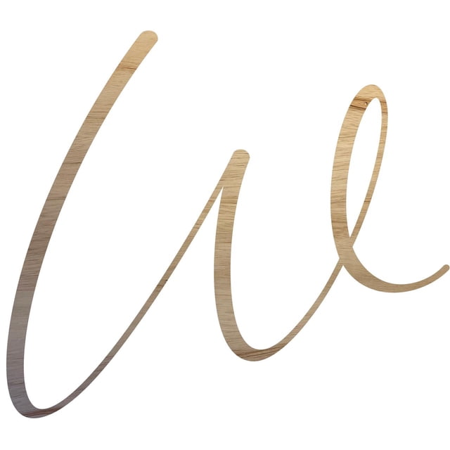 Unfinished Wood Letter W, Craft Alphabet 3'' Tall Wooden Letter Wall Décor, Bellany Script Font