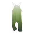 thumbnail image 3 of RXIRUCGD Girls Casual Jumpsuits Gradient Print Sleeveless Summer Rompers Long Pants With Pockets For 5-14 Years( Green, Size:7 Years ), 3 of 6