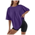 thumbnail image 1 of WILLBEST T-Shirt Basique Femmes Femmes Col Rond Ajusté Chemise Hauts Basiques Manches Courtes T-Shirt d'Été Hauts T-Shirt Classique Tee, 1 of 3