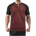 thumbnail image 1 of Mens Basketball Shirts Summer Breathable Henley Shirts Color Blocked Loose Fit Athletic Top Button Up Basic T-Shirts ,S-3XL, 1 of 7