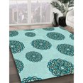 thumbnail image 3 of Ahgly Company Tapis d'Intérieur Lavable en Machine Carré Vert Mer Profonde, 8 Pieds Carré, 3 of 7