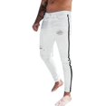 thumbnail image 1 of B91xZ Mens Comfort Fit Jeans Stretch Ripped Skinny Jeans with Pockets,White M, 1 of 5