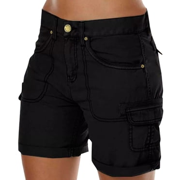 Shorts Cargo Femme 2025 Été Shorts Athlétiques de Randonnée Coupe Décontractée Golf Extérieur Bermuda Taille Haute avec Poches