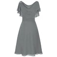 thumbnail image 4 of WTXUE Robes d'Invitée de Mariage pour Femmes, Robe de Soirée Formelle Taille Haute pour Femmes, Robe de Bal, Robe de Cocktail en Polyester, Décontractée et Cool pour Femmes, Petites Robes pour Femmes, Gris P, 4 of 5